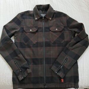 Chrome Industries Ike Windshirt dark plaid pattern Size M Men's bicycle cycling